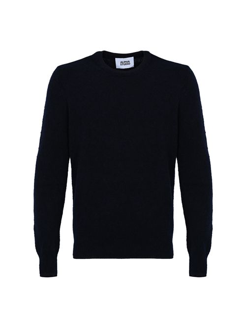 Maglione in misto lana Blu notte Alpha studio | AU-3172C1001